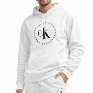Calvin Klein White Hoodie with CK Logo